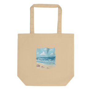 Collections ocean breeze organic cotton tote bag – eco friendly beach tote