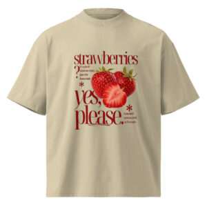 strawberry bloom oversized high neck t shirt